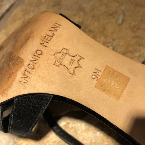 Black Satin Dress Sandals - Picture 2 of 4